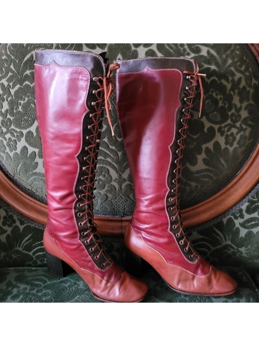 Vintage Yves Saint Laurent 70-71 Fall Collection Victorian Style Tall Boots - Picture 2 of 16